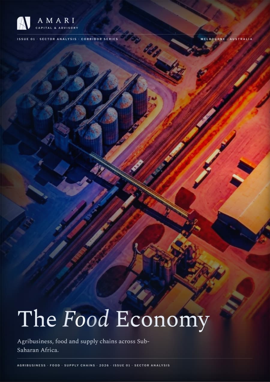 Cover of The Food Economy, Issue 01 of the AMARI Capital & Advisory Corridor Series.